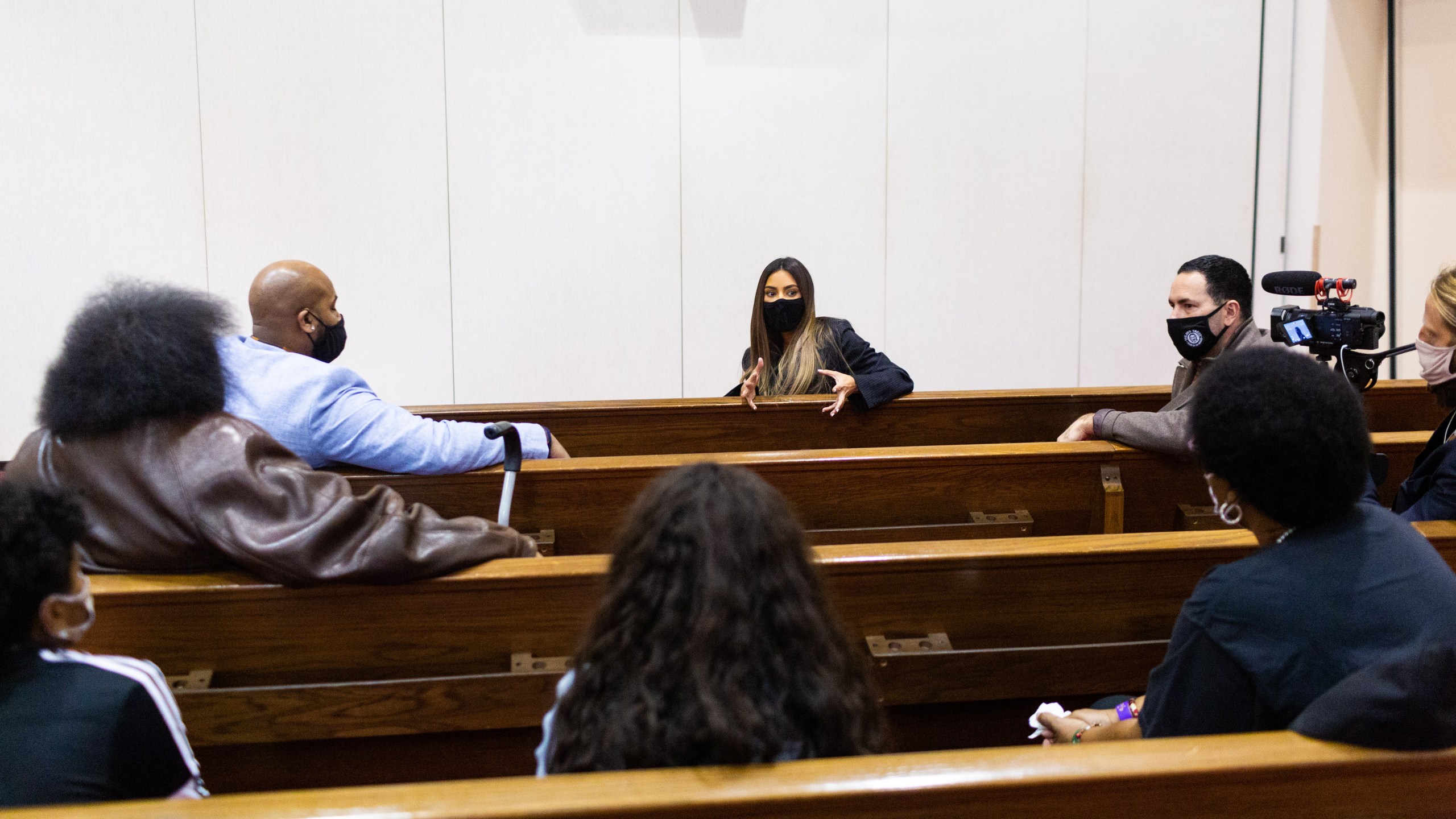 Kim Kardashian West meets with members of Julius Jones' family at Tabernacle Baptist Church of Oklahoma City.