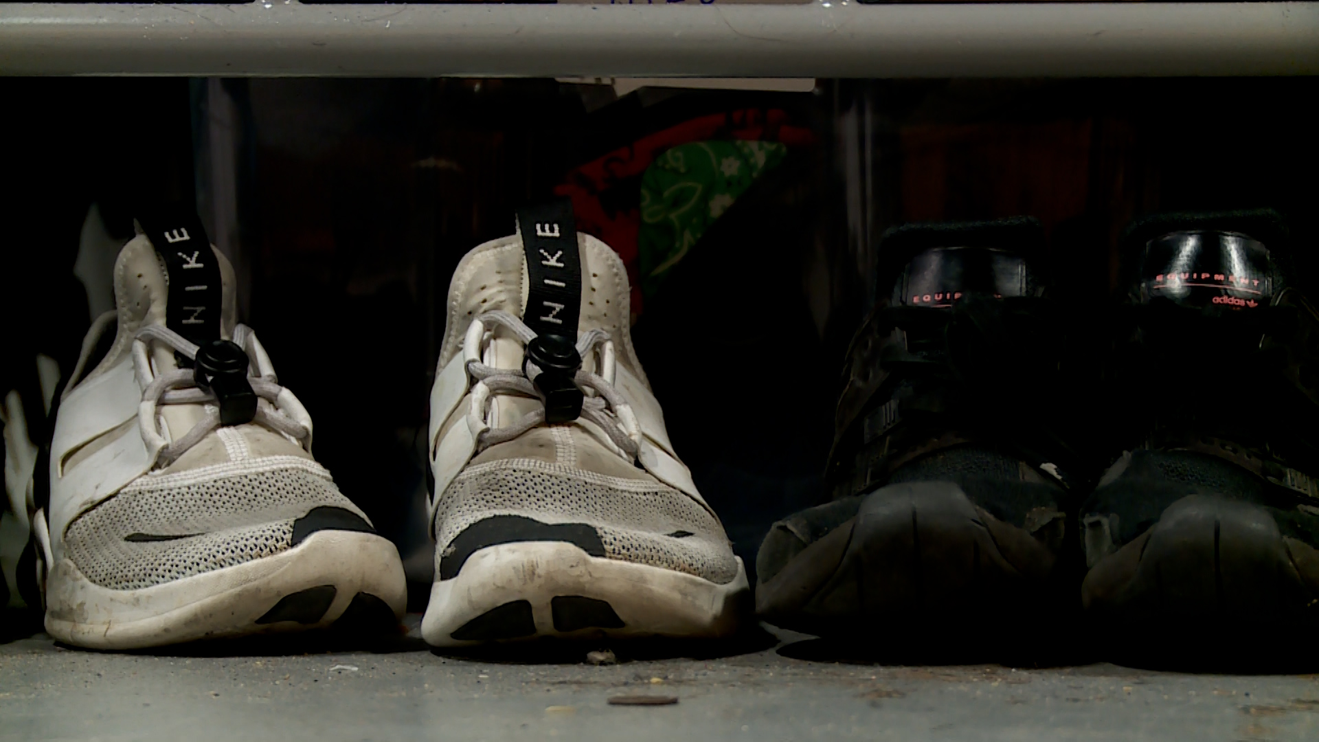 homeless youth tennis shoes at shelter