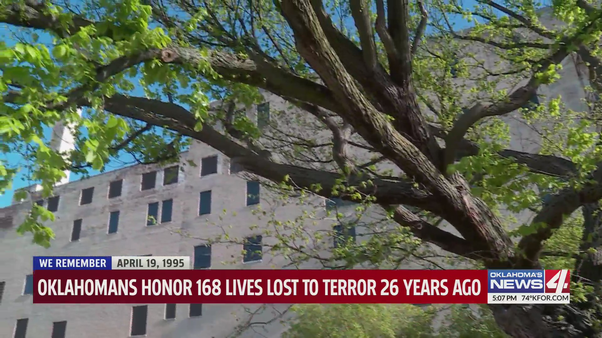Survivor tree at 26th Annual Remembrance Ceremony held at Oklahoma City National Memorial