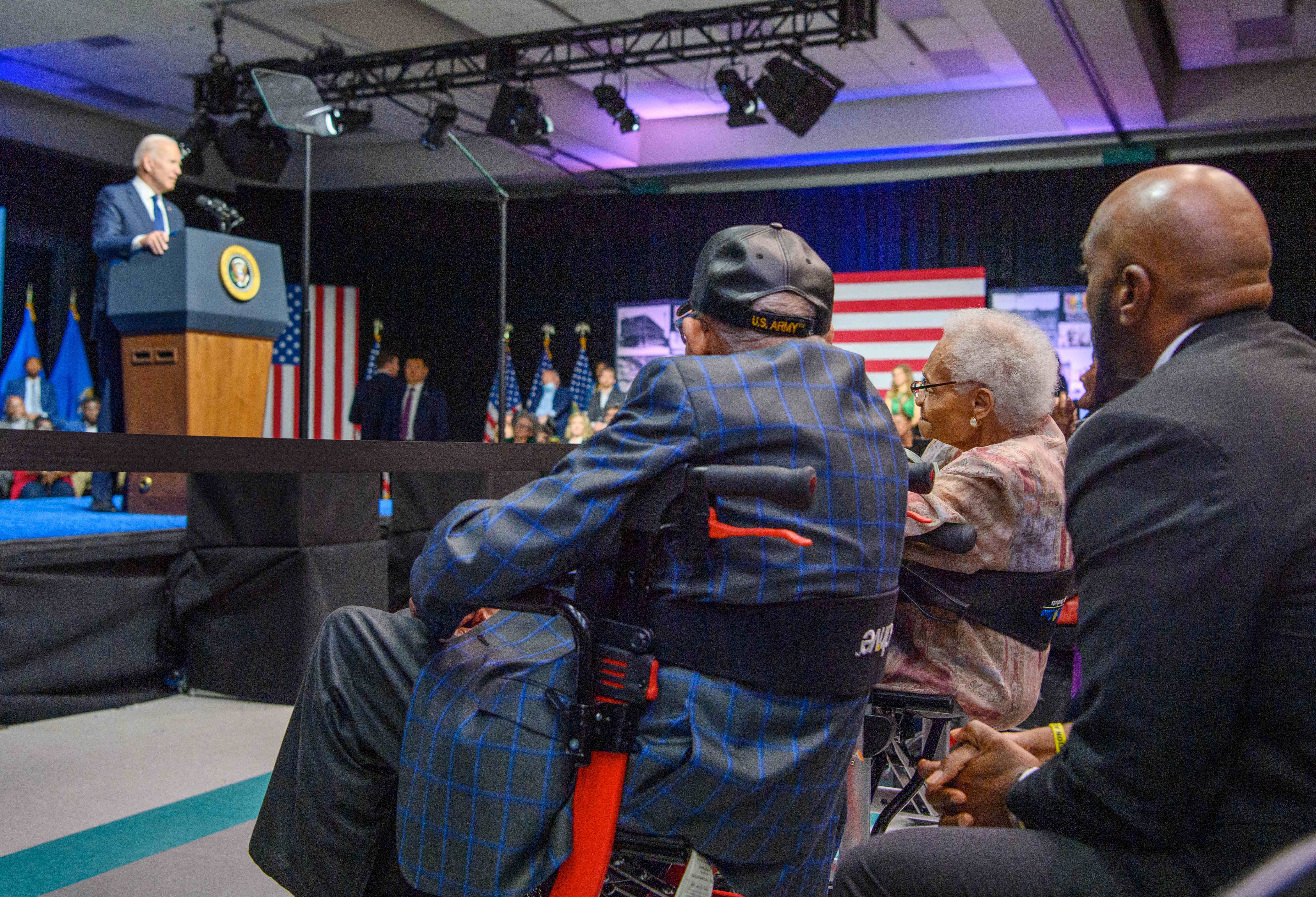 image of biden and tulsa race massacre survivors