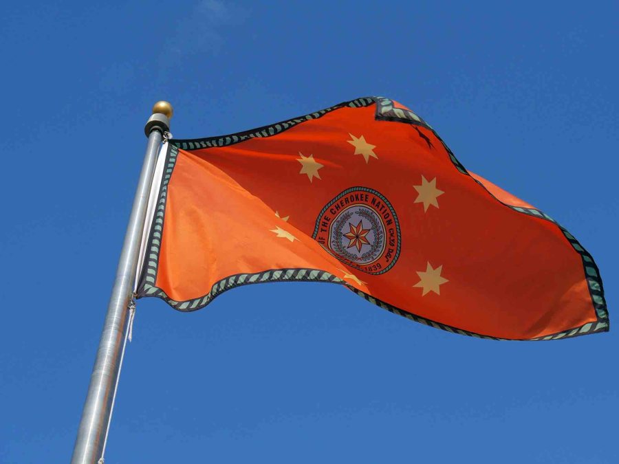 The Cherokee Nation flag. Photo courtesy of the Cherokee Nation.