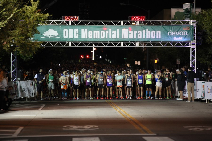 Start line of the Oklahoma City Memorial Marathon 2021