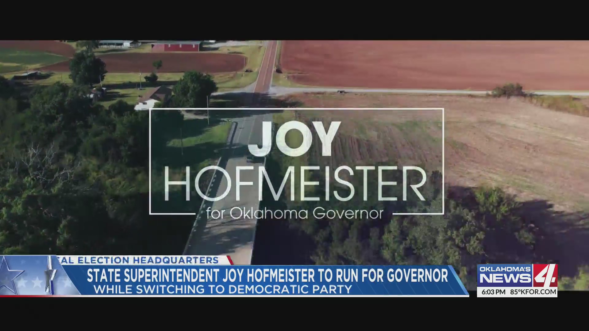 Joy Hofmeister campaign logo from campaign commercial