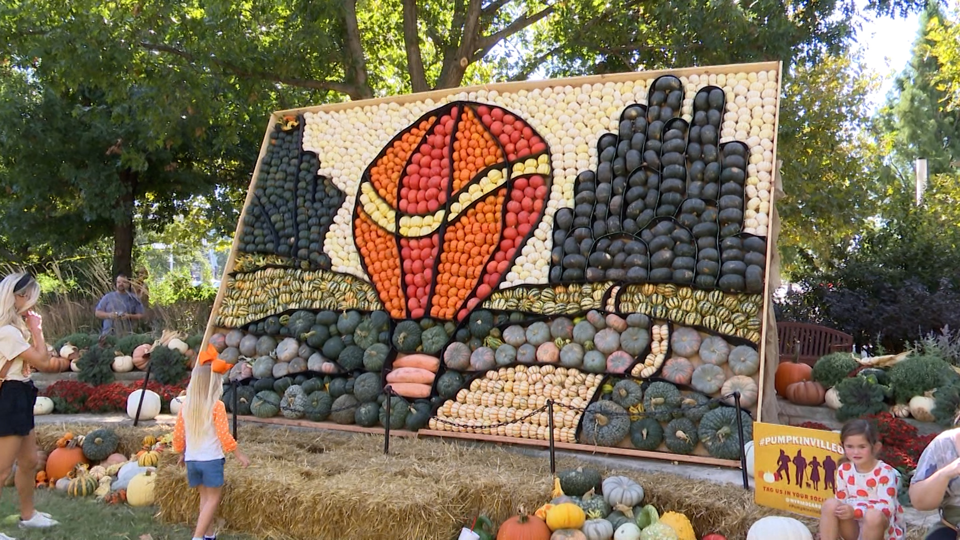 Mural made of pumpkins at Pumpkinville 2021