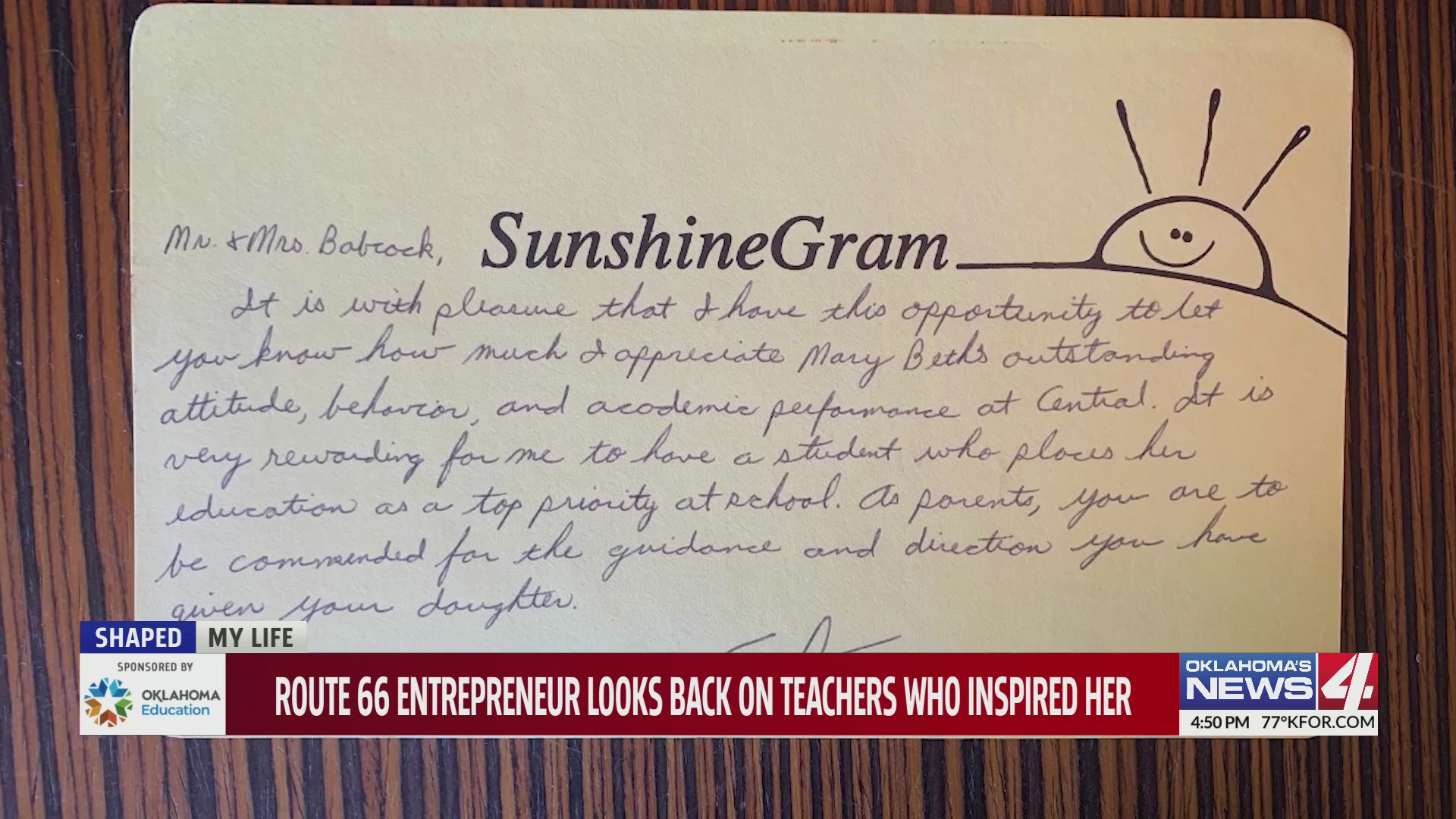 Sunshine Gram for Mary Beth Babcock