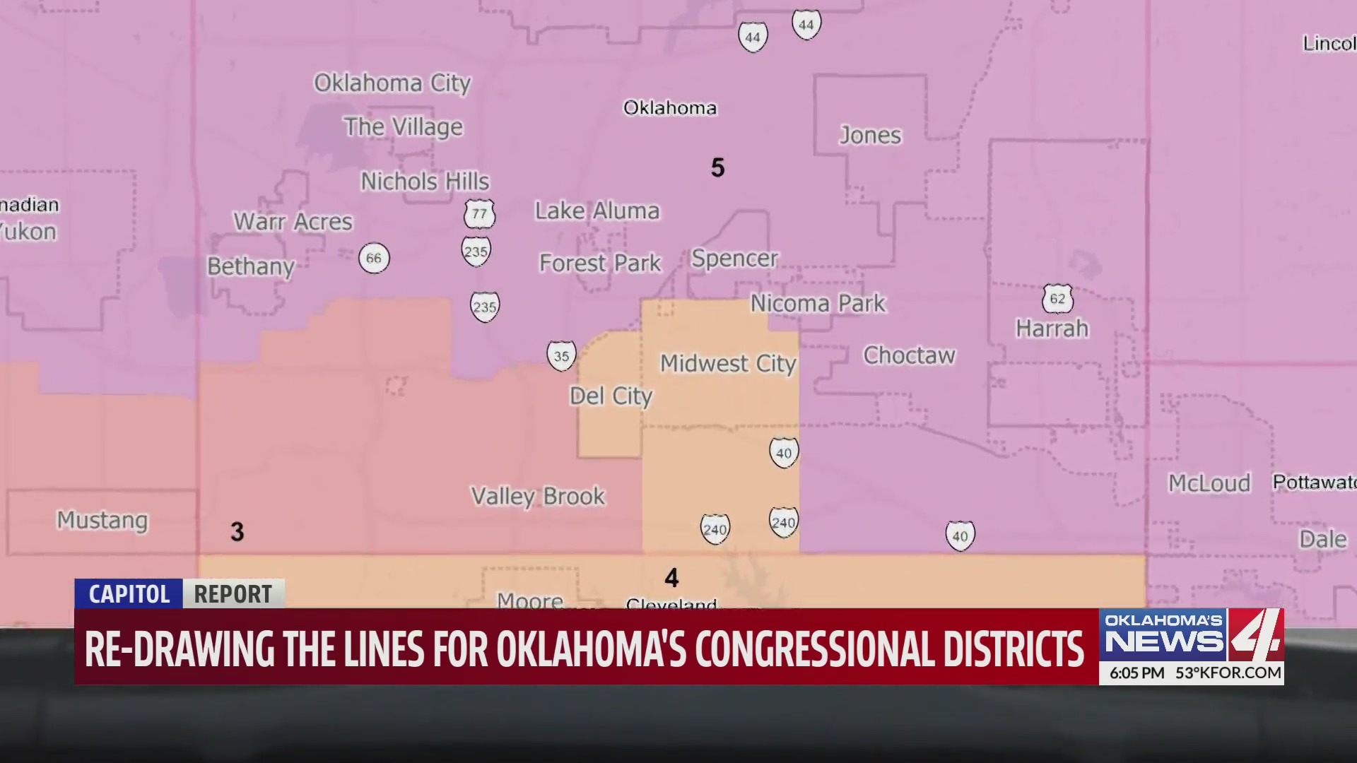 image of New Oklahoma redistricting map