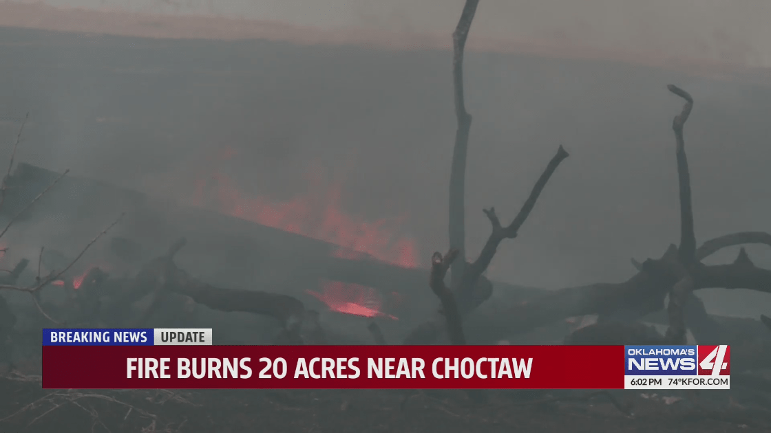 Fire burns near Choctaw