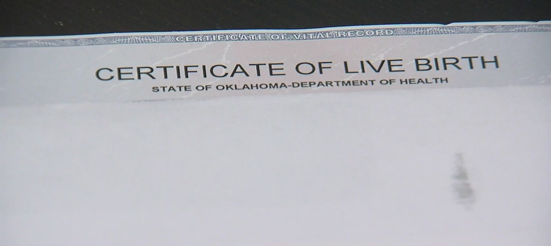 Oklahoma birth certificate